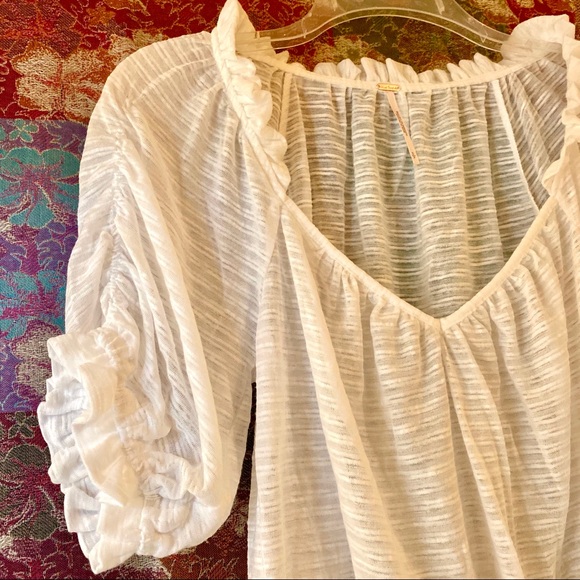 🌺🎉HP🎉🌺 NWT Free People Dorothy Ruffled Peasant Top - Picture 2 of 11